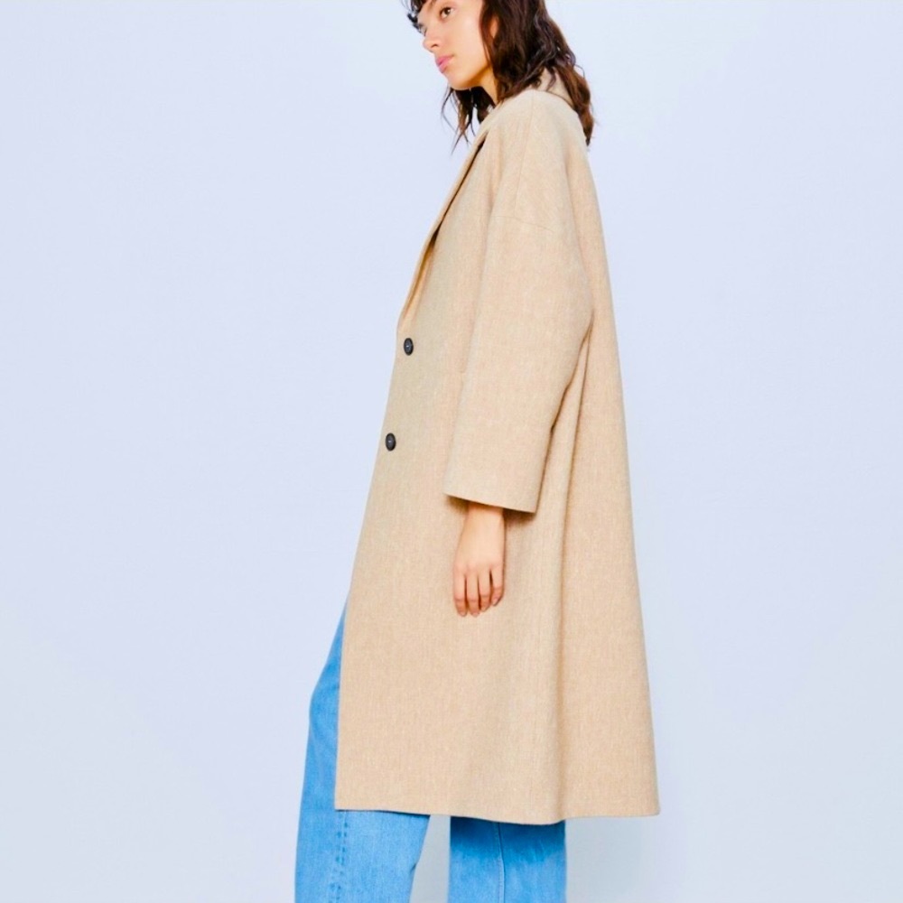 🆕✨ TAUPE BUTTONED RUSTIC COAT - Picture 3 of 11